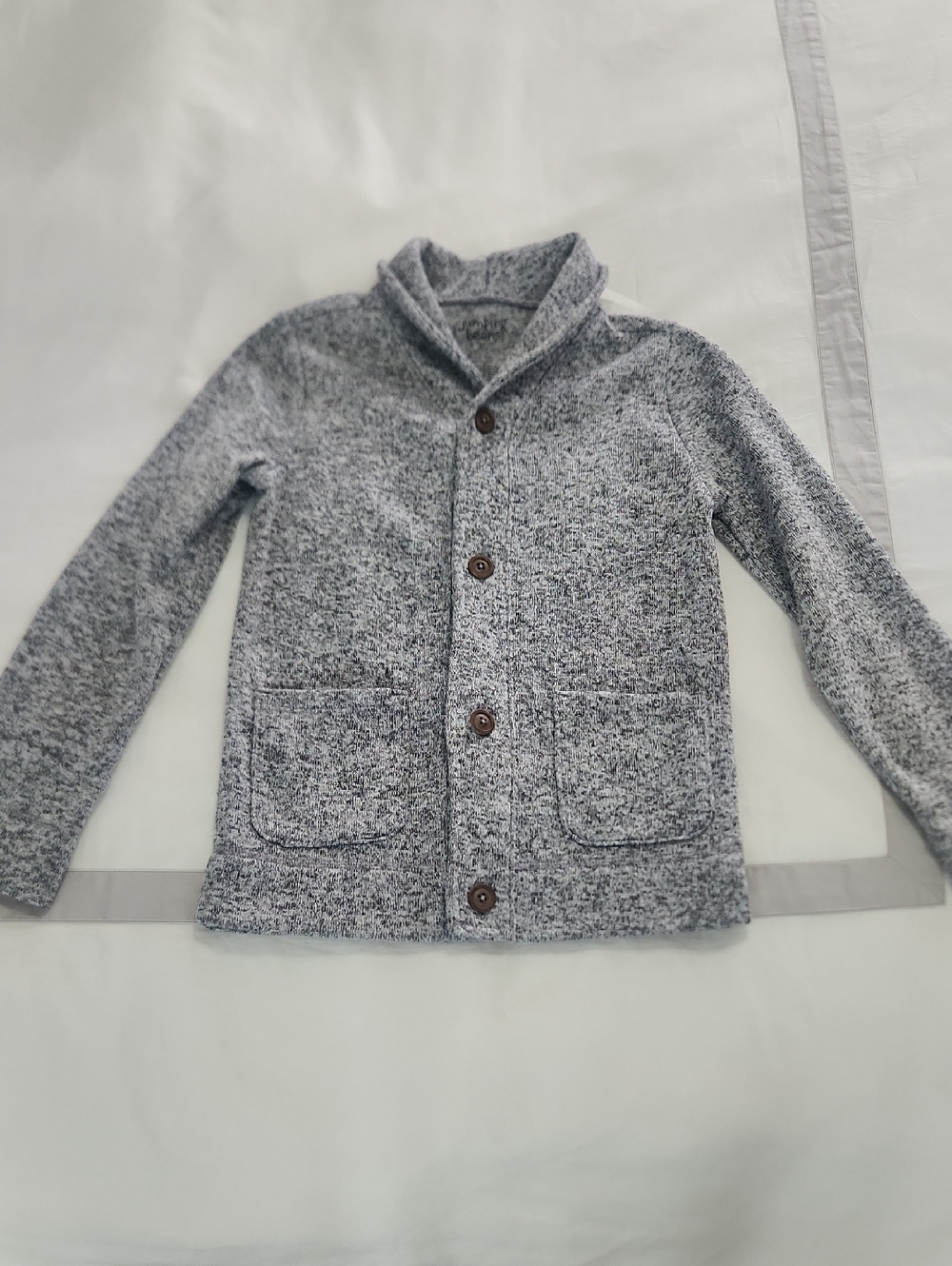 Boy's Jumping Beans Gray Shawl-Collar Knit Button Sweater